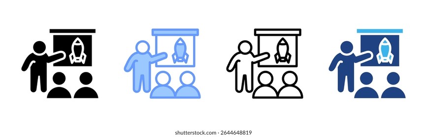 Startup Pitch icon sheet multiple style collection
