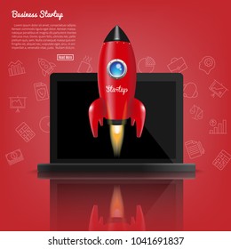 Startup Poster. Red Rocket