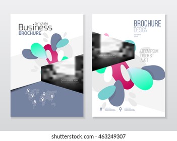 Startup presentation layout or business flyer. Annual report vector design. 