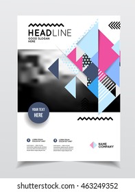 Startup presentation layout or business flyer. Annual report vector design. 