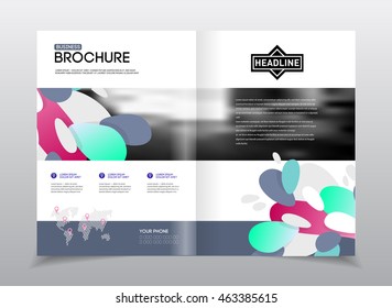 Startup presentation layout or business flyer. Annual report vector design. 