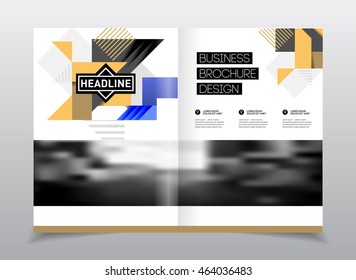 Startup presentation layout or business flyer. Annual report vector design.