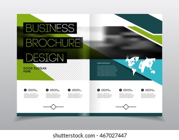 Startup presentation layout or business flyer. Annual report vector design.