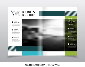 Startup presentation layout or business flyer. Annual report vector design.