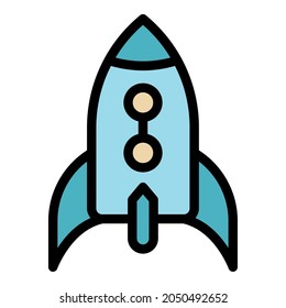 Startup problems icon. Outline startup problems vector icon color flat isolated