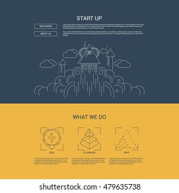 Startup process. Modern vector illustration concept for website header or infographics.