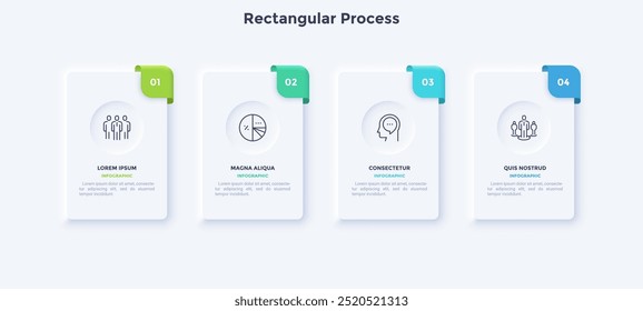 Startup project boosting research rectangular choice infographic chart design template. Business success infochart with icons. Instructional graphics with 4 options. Visual data presentation