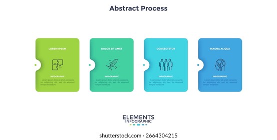 Projeto de inicialização impulsionando pesquisa de escolha retangular infográfico modelo de design gráfico. Infográfico de sucesso empresarial com ícones. Gráficos de instrução com 4 opções. Apresentação de dados visuais