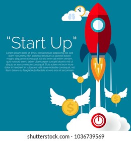 Startup project concept. Business flat design vector illustration