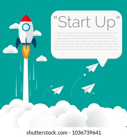 Startup project concept. Business flat design vector illustration