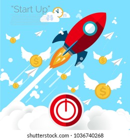Startup project concept. Business flat design vector illustration