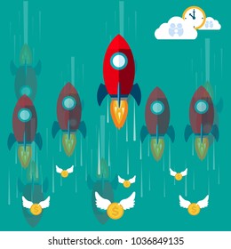 Startup project concept. Business flat design vector illustration
