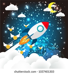 Startup project concept. Business flat design vector illustration
