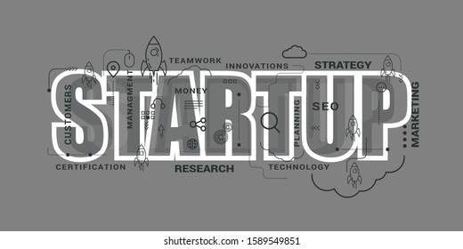 Startup project concept. Business flat design vector illustration