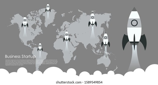 Startup project concept. Business flat design vector illustration