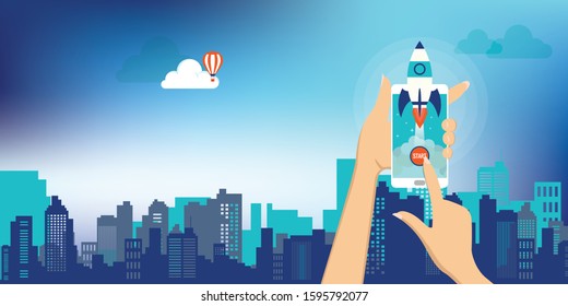 Startup project concept. Business flat design vector illustration