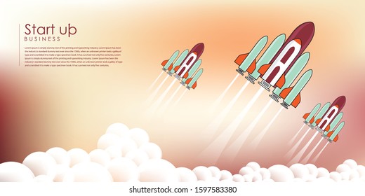 Startup project concept. Business flat design vector illustration