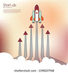 Startup project concept. Business flat design vector illustration.