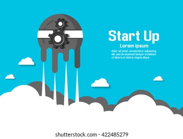 Startup project concept. Business flat design vector illustration
