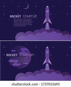 Startup project cool concept. Business flat design vector illustration.