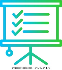 Startup project development icon with blue and green gradient outline style. business, startup, idea, technology, success, teamwork, concept. Vector Illustration
