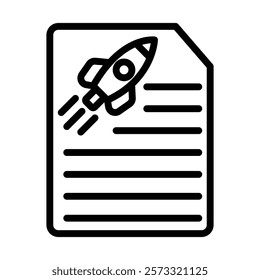 Startup Project Document line icon, editable vector icon, pixel perfect, illustrator ai file 
