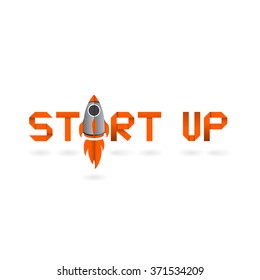 Startup project in origami style. Business concept