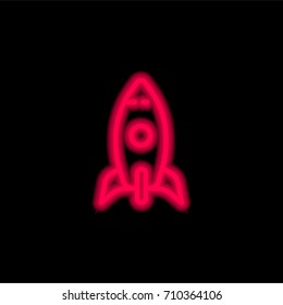 Startup red glowing neon ui ux icon. Glowing sign logo vector