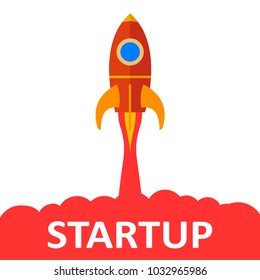 Startup, rocket concept  – stock vector