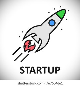 Startup Rocket concept – stock vector