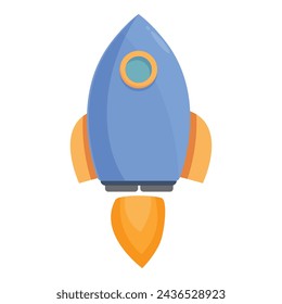 Startup rocket icon cartoon vector. Education launch left. Process mind future