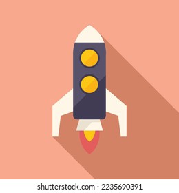 Startup rocket icon flat vector. Business solution. Mind energy