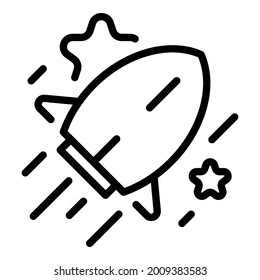 Startup rocket icon outline vector. Project launch. New fire rocketship