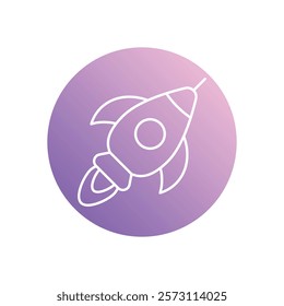 Startup Rocket icon vector stock illustration