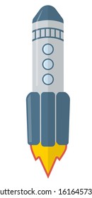 Startup rocket image. Flat and solid color style vector illustration. Isolated on a withe background. 