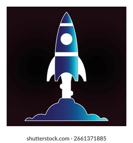 Startup Rocket Launch Business Vector Icon