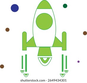 Startup Rocket Launch Icon, Business Innovation Concept