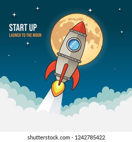 Startup Rocket launch to the moon