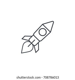 startup, rocket launch thin line icon. Linear vector illustration. Pictogram isolated on white background