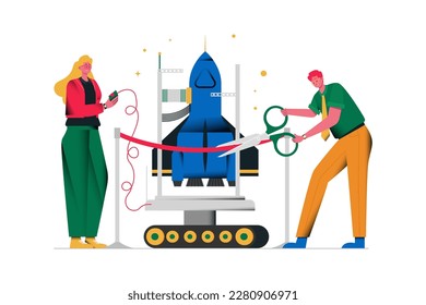 The Startup Rocket Launch Vector Illustration