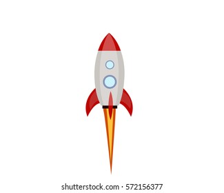 Start-up rocket  Rocket launcher object vector. 