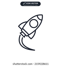 startup rocket lightbulb icon symbol template for graphic and web design collection logo vector illustration