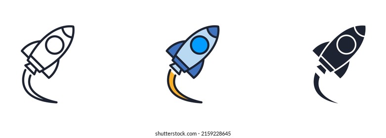 startup rocket lightbulb icon symbol template for graphic and web design collection logo vector illustration