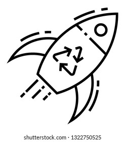 Startup rocket line icon 