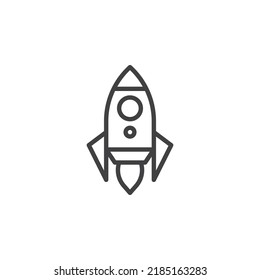 Startup rocket line icon. linear style sign for mobile concept and web design. Business startup outline vector icon. Symbol, logo illustration. Vector graphics