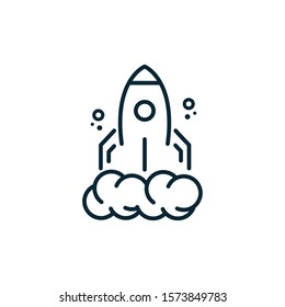 startup rocket line style icon. vector illustration design