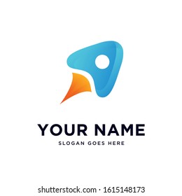Startup rocket logo design with modern style