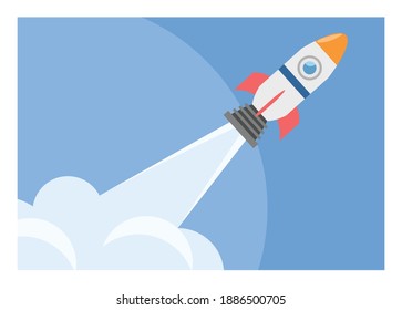 Startup rocket. Simple flat illustration
