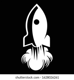 Startup Rocket Space Ship Abstract Vector Logo Template. Isolated Illustration, Perfect for Corporate Identity.