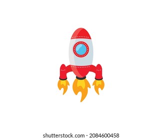 Startup Rocket Vector Isolated Icon. Rocket Emoji Illustration. Rocket Vector Isolated Emoticon